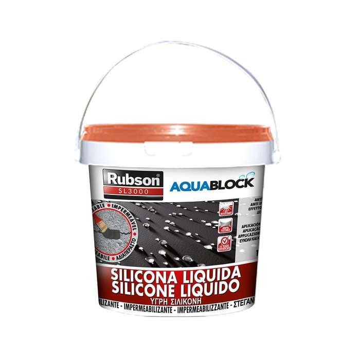 Rubson Aquablock Silicona liquida impermeabilización cubiertas teja 1 kg Rubson Aquablock Silicona liquida impermeabilización cubiertas teja 1 kg