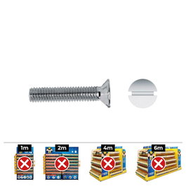 Celo Lot de 250 vis métriques fraisées fente DIN 963 Ø4x20mm zinguées - Réf. 9420963