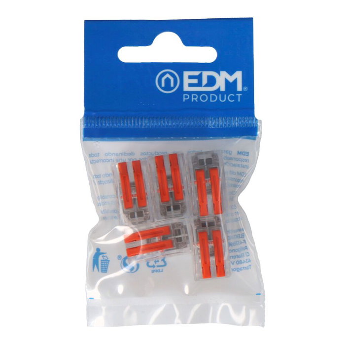 Edm Connecteur d'épissure 2 prises, 0,75 à 2,5 mm, pack de 5