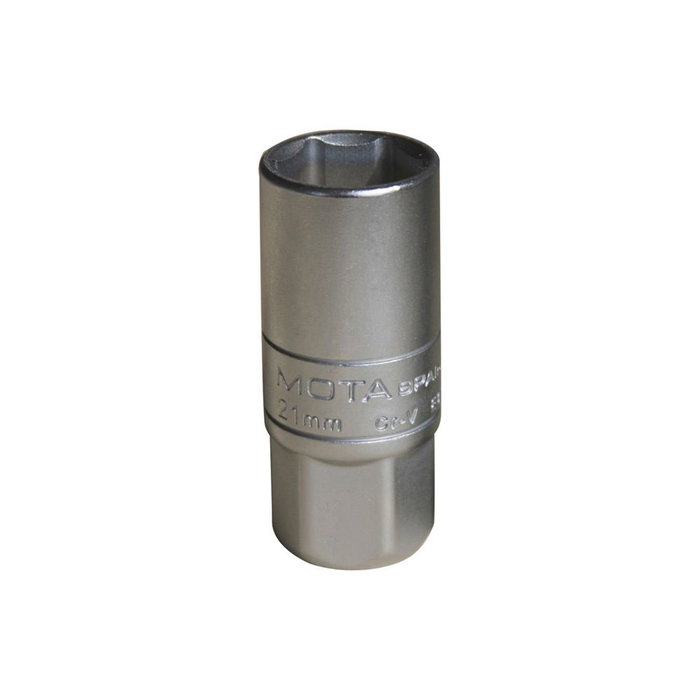 Mota Herramientas EB21 Douille pour bougie 1/2" 21 mm, chromée au vanadium Mota Herramientas EB21 Douille pour bougie 1/2" 21 mm, chromée au vanadium