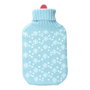 Edm Bouillotte 2 L avec Housse en Laine Modèle Flocons Blancs Bleu