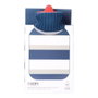 Edm Bouillotte 2 L Rayures Bleues avec Housse en Laine 20 x 1,5 x 34,5 cm
