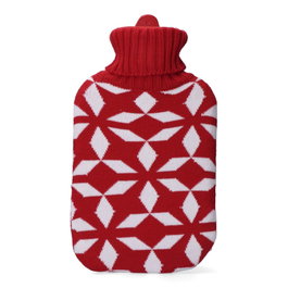Edm Bouillotte 2L Modèle Simetrías Rouge - Couverture en Laine 20 x 34,5 cm