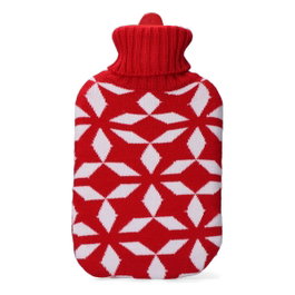 Edm Bouillotte modèle Simetrías 2 L Rouge/Blanc avec housse en laine