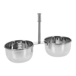 Excellent Houseware Récipient double pour sauces en acier inoxydable chromé 21 x 9 x 14,5 cm