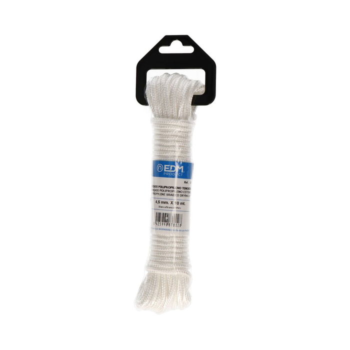 Edm Cordon tressé en polypropylène blanc, 4,5 mm x 10 m