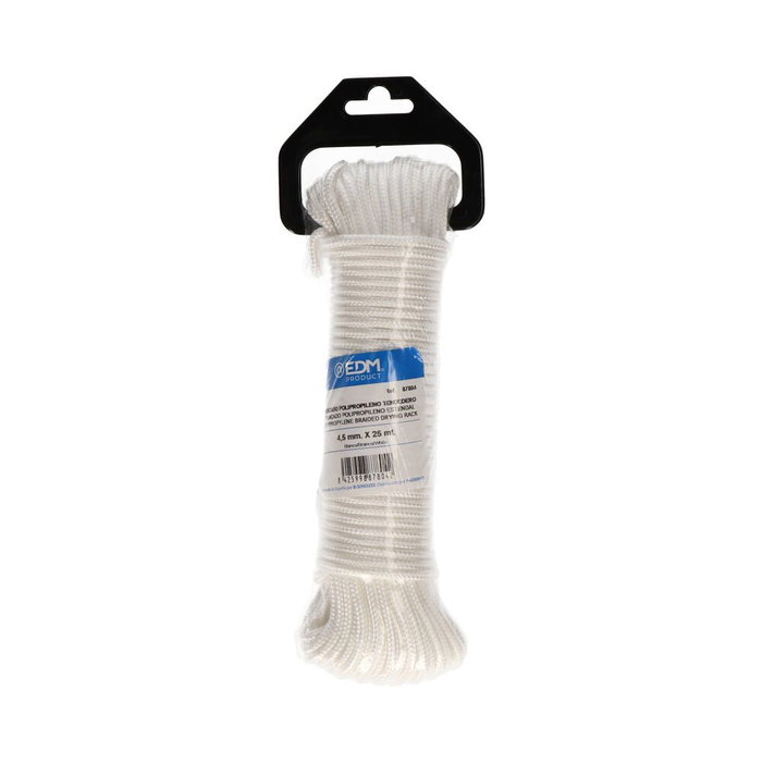 écheveau tressé EDM 87804 Blanc polypropylène 4,5 mm x 25 m écheveau tressé EDM 87804 Blanc polypropylène 4,5 mm x 25 m