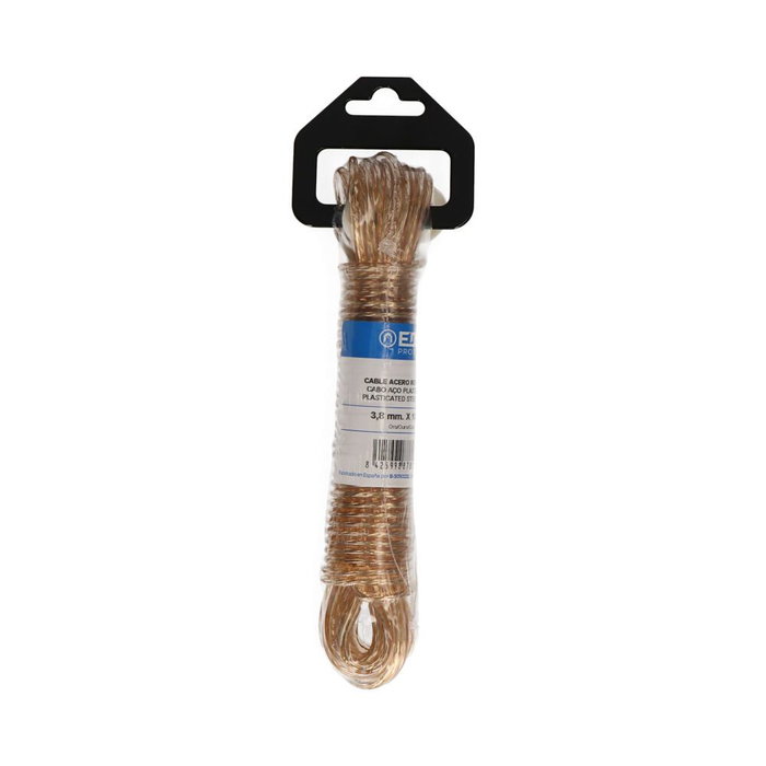 Edm Câble en acier plastifié or 3,8 mm x 10 m