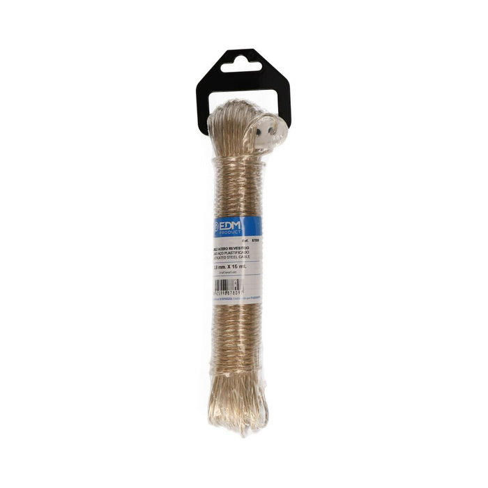 Edm Cable acero plastificado oro 15 m