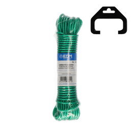 Edm Corde en plastique vert revêtue de PVC 15 m