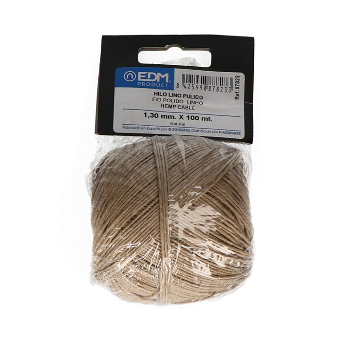 Edm Cordon en chanvre poli 1,3 mm x 100 m Edm Cordon en chanvre poli 1,3 mm x 100 m