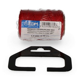 Edm Cordon tressé en polypropylène 8842 rouge, 1,7 mm x 25 m
