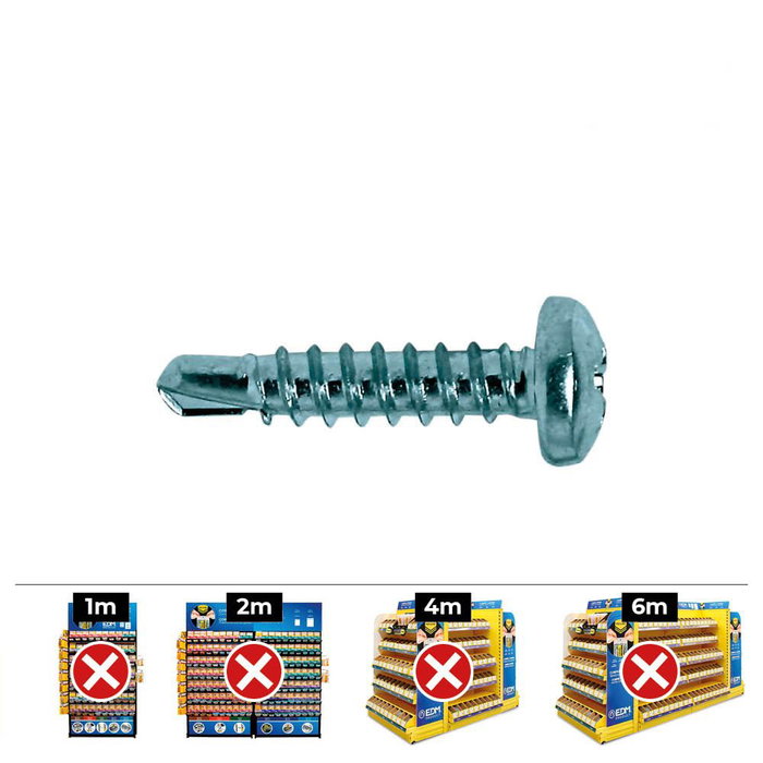 CELO Boîte de vis DIN 7504N 32 mm Ø 3 mm PH2 zingage (250 Unités)