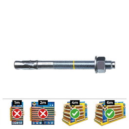 Celo 9895bap Ancrage homologué CE Ø8 x 95 mm/30 zincé, boîte de 50 pièces
