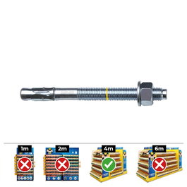 Celo 91092bap Ancrage homologué CE BAP Ø 10 x 92 mm en acier zincé, boîte de 40 unités