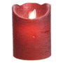 Lumineo Bougie LED Rouge Finition Métallique