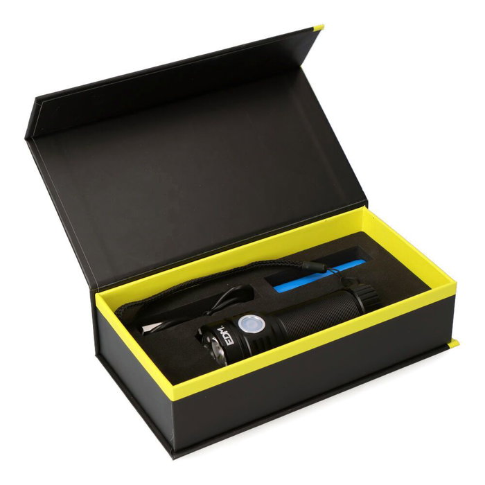 Edm Lampe torche LED rechargeable 30W 3300LM 3 LEDs USB-C batterie lithium 2000mAh IP54 noir