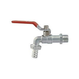 Edm Robinet à boisseau sphérique avec coude pour tuyau d'arrosage 1" 3/4" Chromé Métal