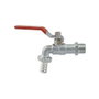 Edm Robinet à boisseau sphérique avec coude pour tuyau d'arrosage 1" 3/4" Chromé Métal