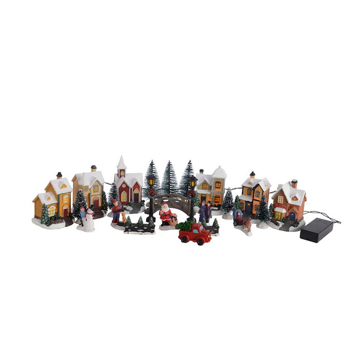 Lumineo Village de Noël 2xAA - Décoration Lumineuse Intérieure IP20 - Maison 6x6x10.5cm Lumineo Village de Noël 2xAA - Décoration Lumineuse Intérieure IP20 - Maison 6x6x10.5cm
