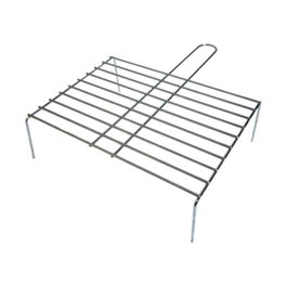 Gourmet Kitchen Grille de barbecue simple avec pied 43 x 35 cm en fer zincé