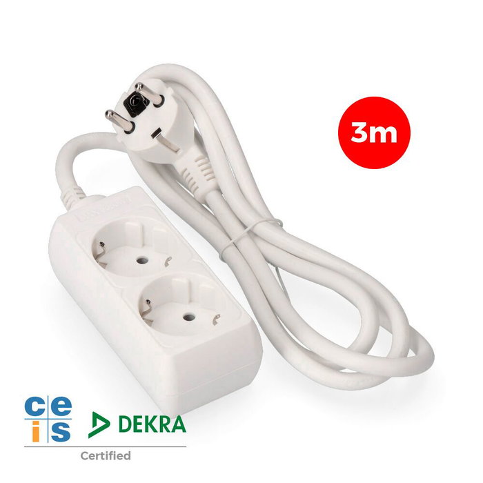 Rallonge 2 prises Schuko sans interrupteur EDM 41017 Schuko (3 m) Rallonge 2 prises Schuko sans interrupteur EDM 41017 Schuko (3 m)