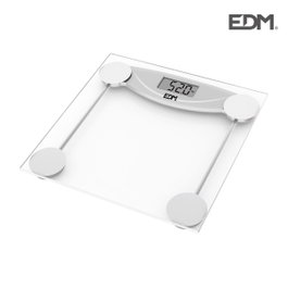 Edm Balance de salle de bain numérique transparente 180 kg