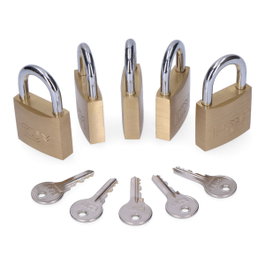 Edm Pack de 5 cadenas en laiton 40 mm avec 5 clés identiques