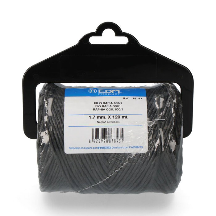 Edm Cordel rafia negro 600/1 calibre 1,7 mm x 120 m Edm Cordel rafia negro 600/1 calibre 1,7 mm x 120 m