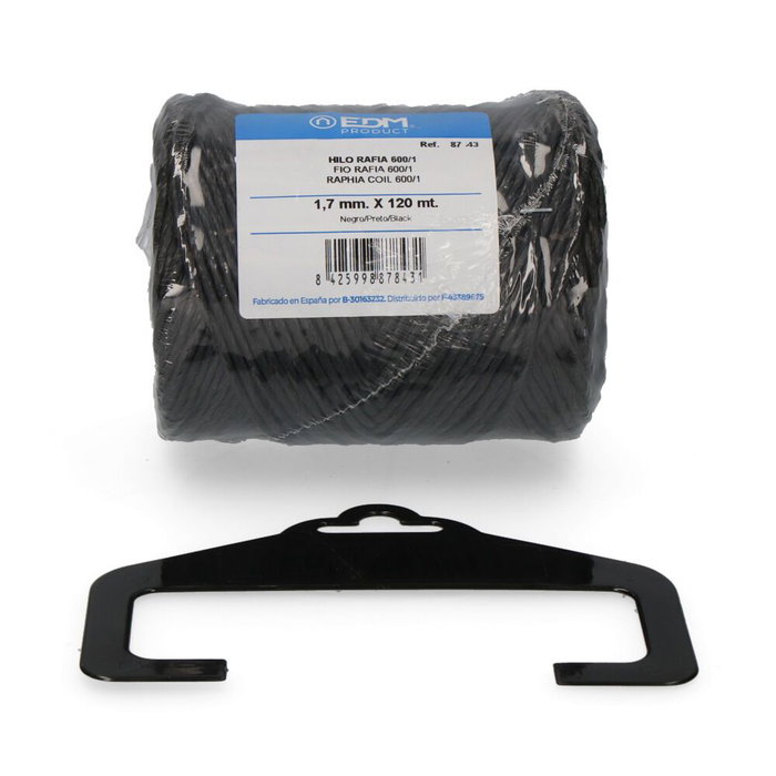 Edm Cordel rafia negro 600/1 calibre 1,7 mm x 120 m Edm Cordel rafia negro 600/1 calibre 1,7 mm x 120 m