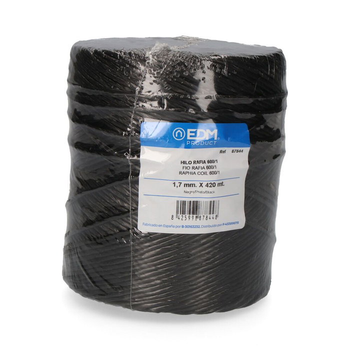 Bobine de fil EDM 87844 600/1 Noir Raphia Bobine de fil EDM 87844 600/1 Noir Raphia