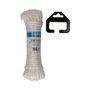 Edm Corde tressée nylon blanc et grenat 6 mm x 10 m