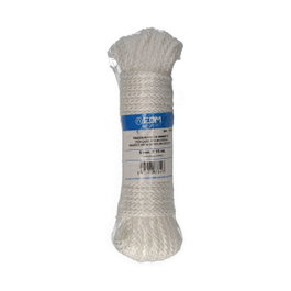 Edm Corde tressée en nylon blanc et grenat, 6 mm x 15 m
