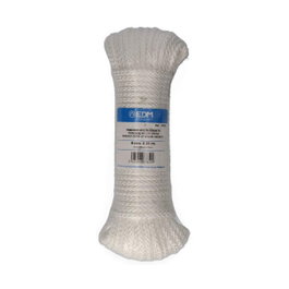 Edm Corde tressée en nylon blanc et grenat, 6 mm x 25 m