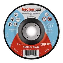 Fischer Disco de desbaste FGD-CP ø125 x 6 x 22,23 mm carbone pour acier inoxydable