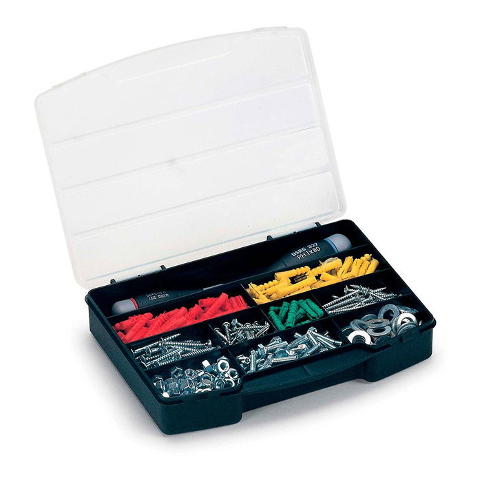 Terry Boîte de rangement avec couvercle 10 compartiments fixes 24,5 x 18 x 4 cm noir Terry Boîte de rangement avec couvercle 10 compartiments fixes 24,5 x 18 x 4 cm noir