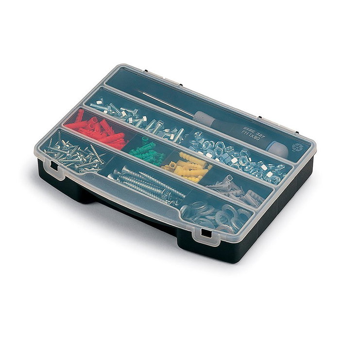 Terry Boîte de rangement avec couvercle 10 compartiments fixes 24,5 x 18 x 4 cm noir Terry Boîte de rangement avec couvercle 10 compartiments fixes 24,5 x 18 x 4 cm noir