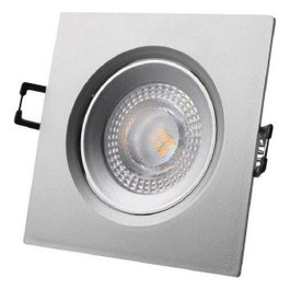 Edm Downlight LED encastrable carré 5W 4000K chrome 9x9 cm