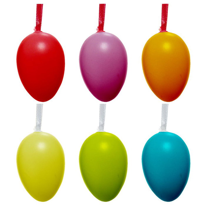 Decoris Ensemble de 6 œufs en plastique Ø4x6cm pour la peinture Decoris Ensemble de 6 œufs en plastique Ø4x6cm pour la peinture