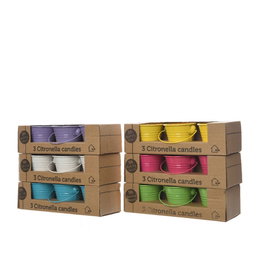 Decoris Lot de 3 Bougies Citronnelle 45 g Ø5 x 6,5 cm Multicolore