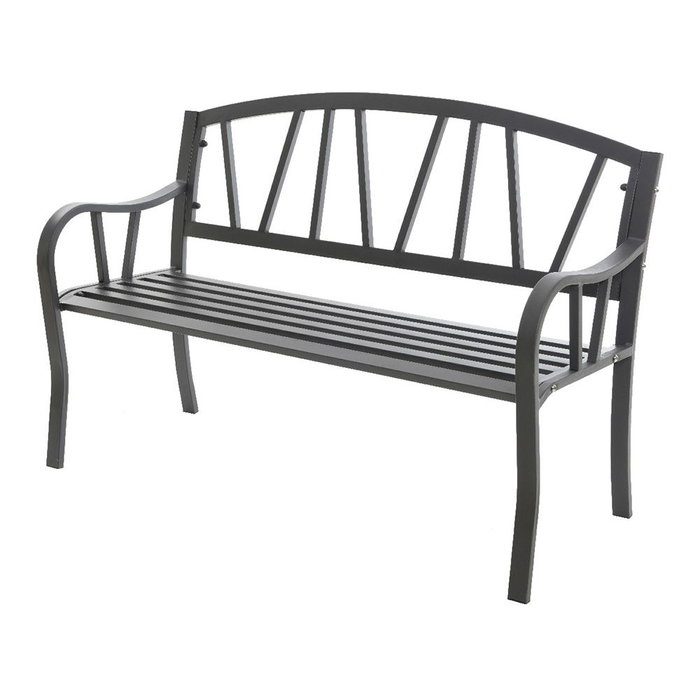 Banc avec Dossier Anthracite Fer (123 X 53 X 86 cm) Banc avec Dossier Anthracite Fer (123 X 53 X 86 cm)