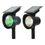 Lumineo Lot de 2 Piquets Solaires LED Multicolor 25 lm avec Batterie Rechargeable 600mAh 11 x 13 x 42,5 cm