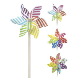 Mica Decorations Moulin à vent ø 22x55cm couleurs assorties