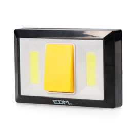 Edm Lampe torche LED 200 lm avec base adhésive et aimantée 6500K 4 piles AAA incluses Blanc