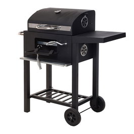 Vaggan Barbecue à charbon avec couvercle 48,5 x 36 x 96 cm Noir