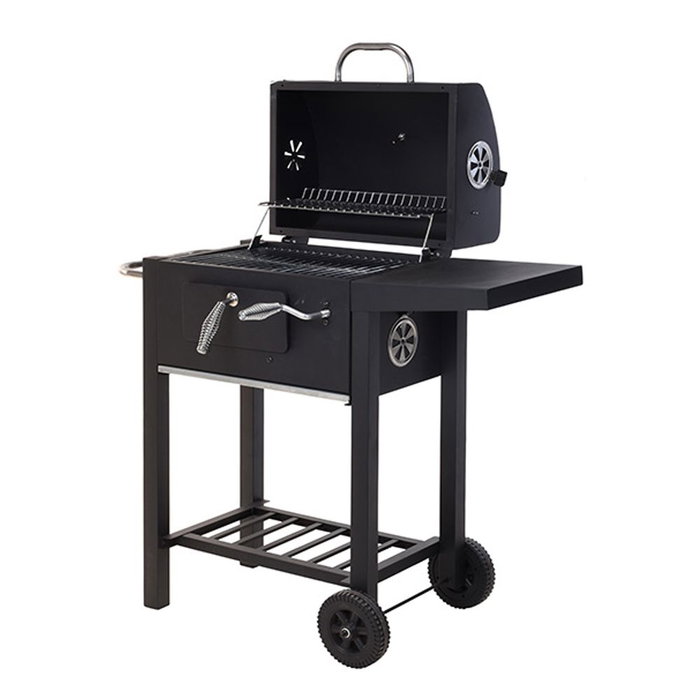 Vaggan Barbecue à charbon avec couvercle 48,5 x 36 x 96 cm Noir Vaggan Barbecue à charbon avec couvercle 48,5 x 36 x 96 cm Noir