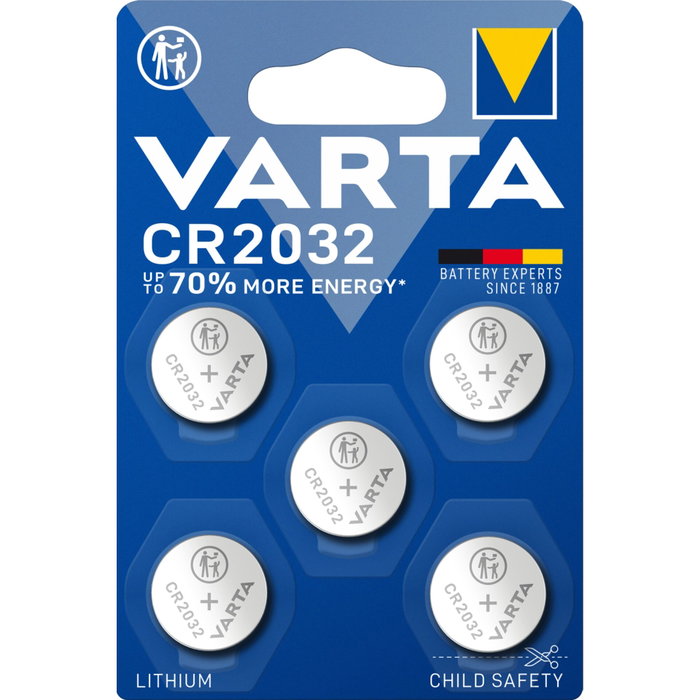 Varta Micro pile bouton au lithium CR2032 3V, pack de 5 unités