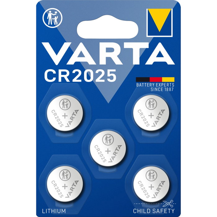 Varta Micro pile bouton lithium CR2025 3V - Pack de 5 Varta Micro pile bouton lithium CR2025 3V - Pack de 5