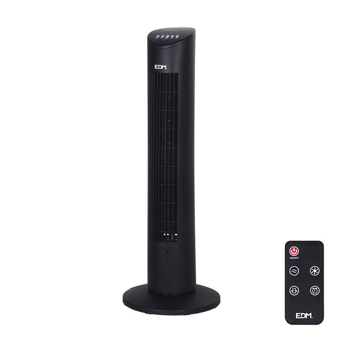 Edm Ventilateur de colonne noir 60 W avec télécommande Edm Ventilateur de colonne noir 60 W avec télécommande