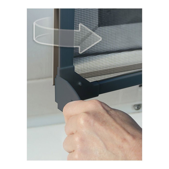 Moustiquaire Schellenberg Magnétique Avec cadre Fibre de Verre Anthracite (100 x 120 cm)
